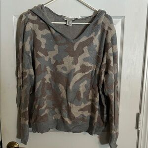 Rachel Zoe Camouflage V-Neck Sweater